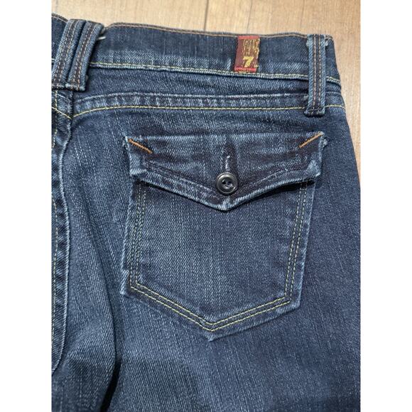 7 FOR ALL MANKIND Women's Dark Wash Blue Skinny 8" Rise Jeans Size 26 Pockets - Picture 7 of 14